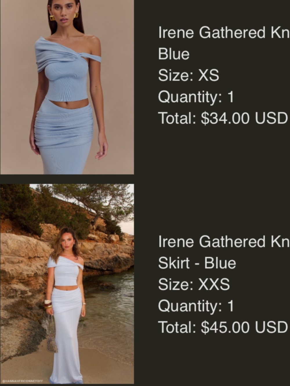 Meshki skirt set